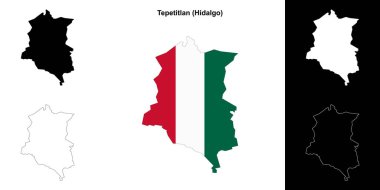 Tepetitlan belediyesi (Hidalgo) ana hat haritası seti