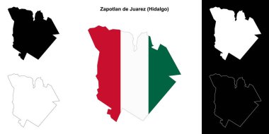 Zapotlan de Juarez belediyesi (Hidalgo) ana hat haritası seti