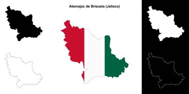 Atımajac de Brizuela belediyesi (Jalisco) ana hat haritası seti