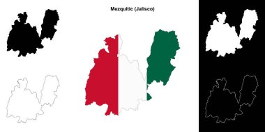 Mezquitic belediyesi (Jalisco) ana hat haritası seti