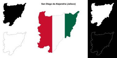 San Diego de Alejandria belediyesi (Jalisco) ana hat haritası seti