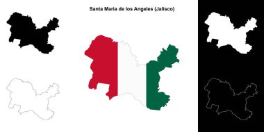 Santa Maria de Los Angeles belediyesi (Jalisco) ana hat haritası seti