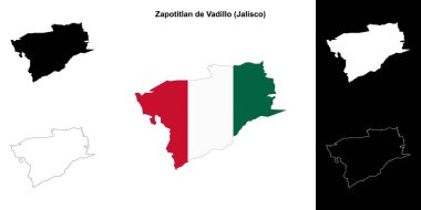 Zapotitlan de Vadillo belediyesi (Jalisco) ana hat haritası seti