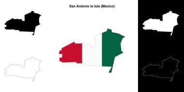 San Antonio la Isla Belediyesi (Meksika) ana hat haritası seti