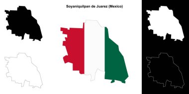 Soyaniquilpan de Juarez belediyesi (Meksika) ana hat haritası seti