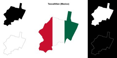 Texcaltitlan belediyesi (Meksika) ana hat haritası seti