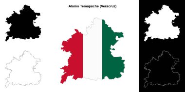 Alamo Temapache belediyesi (Veracruz) ana hat haritası seti