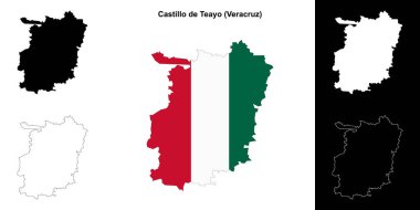 Castillo de Teayo belediyesi (Veracruz) ana hat haritası seti