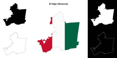 El Higo belediyesi (Veracruz) ana hat haritası seti