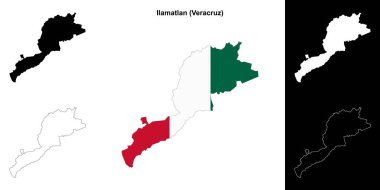 Ilamatlan belediyesi (Veracruz) ana hat haritası seti