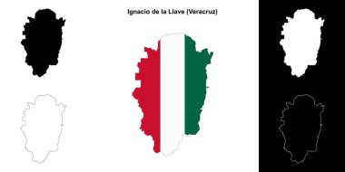 Ignacio de la Llave belediyesi (Veracruz) ana hat haritası seti