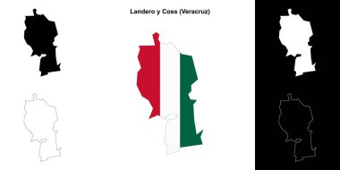 Landero y Coss belediyesi (Veracruz) ana hat haritası seti