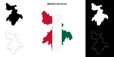 Medellin belediyesi (Veracruz) ana hat haritası seti