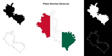 Platon Sanchez Belediyesi (Veracruz) ana hat haritası seti