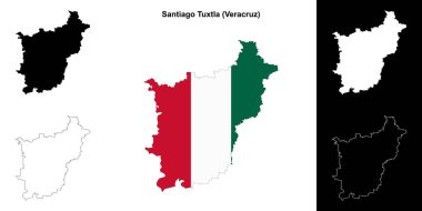Santiago Tuxtla Belediyesi (Veracruz) ana hat haritası seti