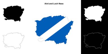 Aird ve Loch Ness boş ana hat haritası seti