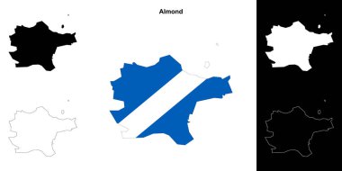 Badem boş çizgi haritası seti