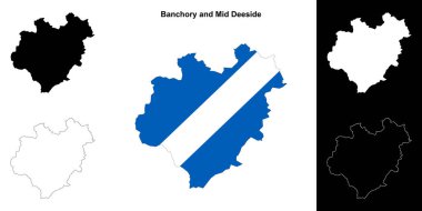 Banchory ve Mid Deeside boş ana hat haritası seti