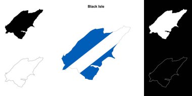 Siyah Ada boş dış hat haritası seti