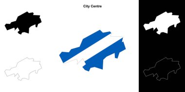 Şehir Merkezi boş dış hat haritası seti
