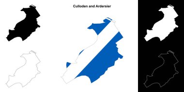 Culloden ve Ardersier boş ana hat haritası seti