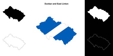 Dunbar ve Doğu Linton ana hatları boş harita seti