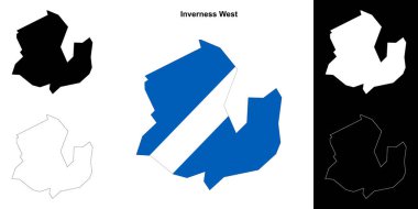 Inverness Batı boş çizgi haritası seti