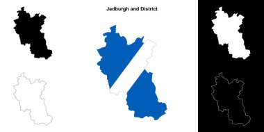 Jedburgh ve Bölge boş ana hat haritası seti
