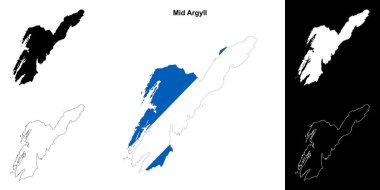 Argyll 'in ortası boş ana hat haritası seti
