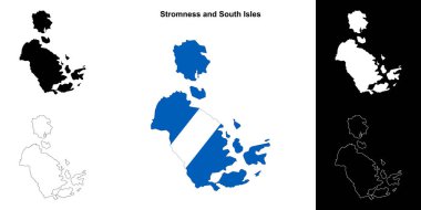 Stromness ve Güney Adaları boş ana hat haritası seti