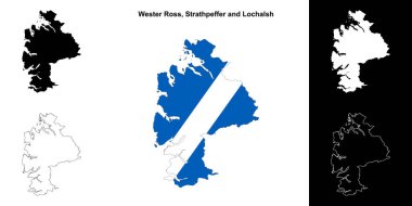 Wester Ross, Strathpeffer ve Lochalsh boş ana hat haritası seti