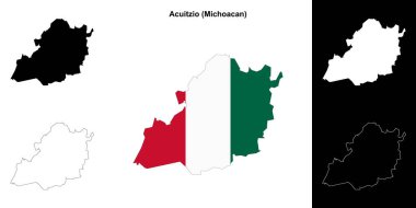 Acuitzio belediyesi (Michoacan) ana hat haritası seti