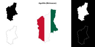 Aguililla belediyesi (Michoacan) ana hat haritası seti