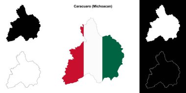 Caracuaro belediyesi (Michoacan) ana hat haritası seti