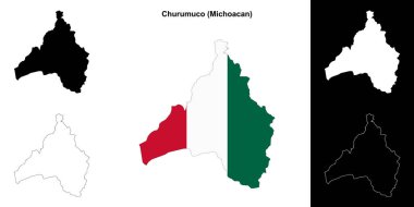 Churumuco belediyesi (Michoacan) ana hat haritası seti