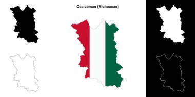Coalcoman Belediyesi (Michoacan) ana hat haritası seti