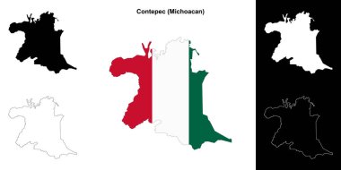 Contepec belediyesi (Michoacan) ana hat haritası seti