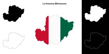 La Huacana belediyesi (Michoacan) ana hat haritası seti