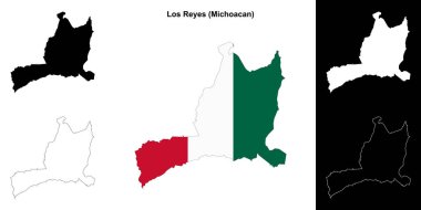 Los Reyes belediyesi (Michoacan) ana hat haritası seti