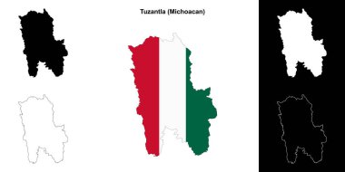 Tuzantla belediyesi (Michoacan) ana hat haritası seti