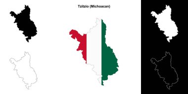 Tzitzio belediyesi (Michoacan) ana hat haritası seti