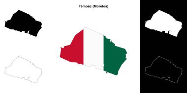 Temoac belediyesi (Morelos) ana hat haritası seti