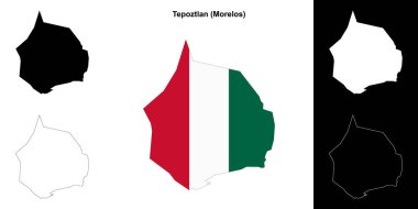 Tepoztlan belediyesi (Morelos) ana hat haritası seti