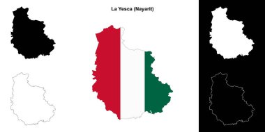 La Yesca belediyesi (Nayarit) ana hat haritası seti