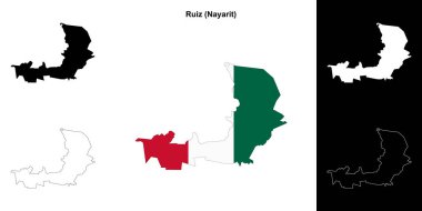 Ruiz belediyesi (Nayarit) ana hat haritası seti