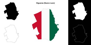 Higueras belediyesi (Nuevo Leon) ana hat haritası seti