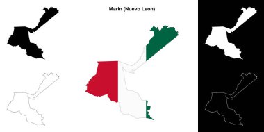 Marin belediyesi (Nuevo Leon) ana hat haritası seti