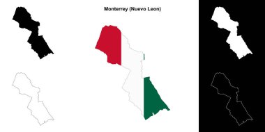 Monterrey belediyesi (Nuevo Leon) ana hat haritası seti