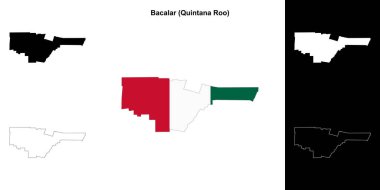 Bacalar belediyesi (Quintana Roo) ana hat haritası seti