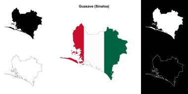 Guasave belediyesi (Sinaloa) ana hat haritası seti